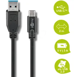 GOOBAY 71221 - USB 5 Gb/s Kabel, A Stecker auf C Stecker, 2 m