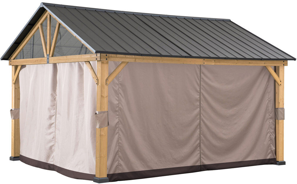 Curtain for Sunjoy cedar wood gazebos 220cm H x 320cm W x 126cm D