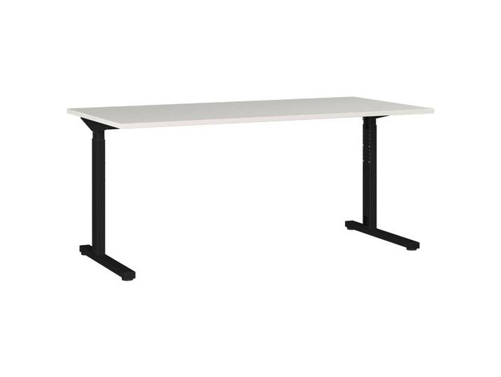 Germania Schreibtisch, Grau, Schwarz, Metall, rechteckig, C-Form, 80x70x180 cm, höhenverstellbar, Büromöbel, Schreibtische, Höhenverstellbare Schreibtische