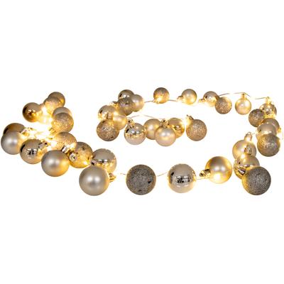NÄVE Lichterkette "LED-Outdoor-Weihnachtslichterkette, Weihnachtsdeko aussen", gold (goldfarben), Flammen 1 Stk., Gesamtlänge 5,4m, Lichterketten, incl. Timer (6h an und 18h aus), Lichterkette: l: 240cm, Lichterkette