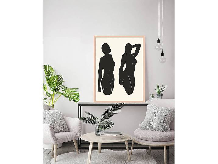 Bild Abstract Black Bodies Rahmen: Massivholz Buche, lackiert Abdeckung: Plexiglas Beige 63 x 83cm