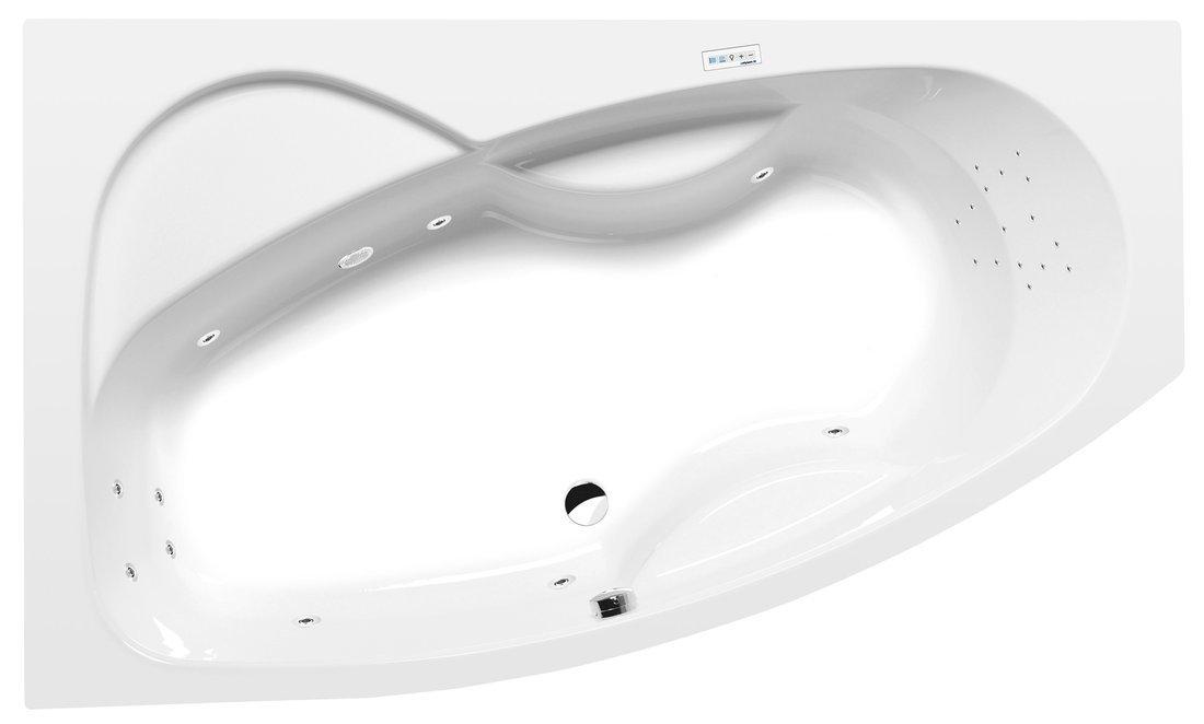 Polysan MAMBA L Whirlpool-Badewanne, 160x95x44cm, Highline Hydro, Chrom