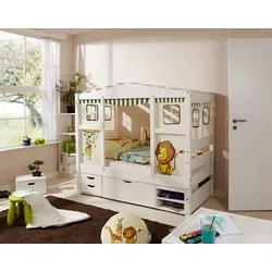 Ticaa Hausbett MINI Safari Var 3 - mit 3er Funktionsschubkasten