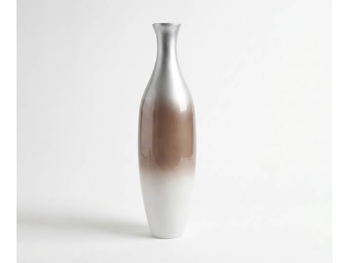 Vase Nuvia B23 x T23 x H86 cm Glas Mokka Opal Handgemacht, Wohnaccessoires