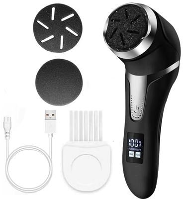 Inspire Select Rechargeable Electric Foot Rasp Callus Remover IPX7 Waterproof Pedicure Foot Sander W 3 Grinding Heads For Dead Skin 03