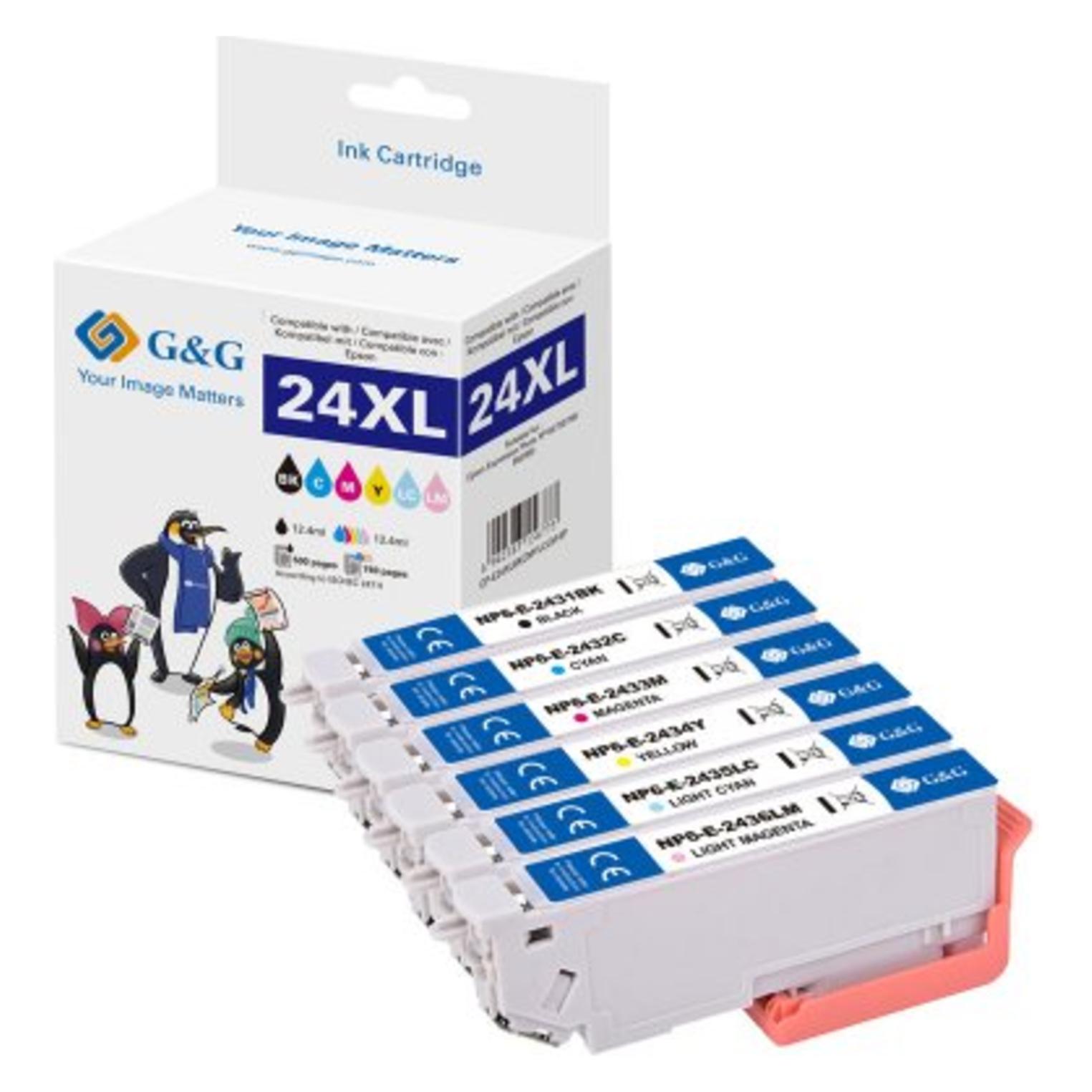 G&G Druckerpatrone Kompatibel GP-E24XLBKCMYLCLM-6P (BK) (GP-E24XLBKCMYLCLM-6P)