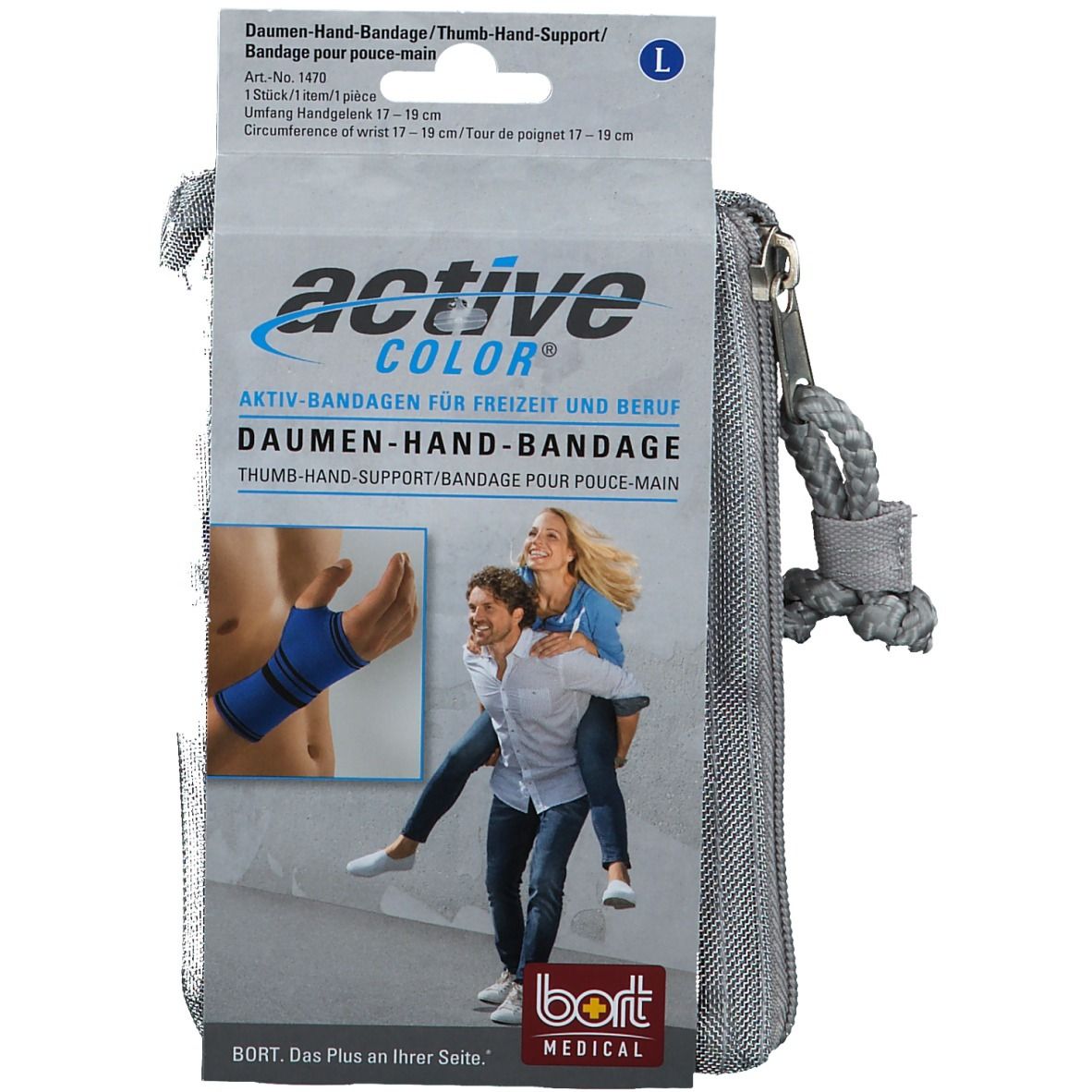 Bort ActiveColor Daumen Hand Band.L blau 1 St Bandage(s)