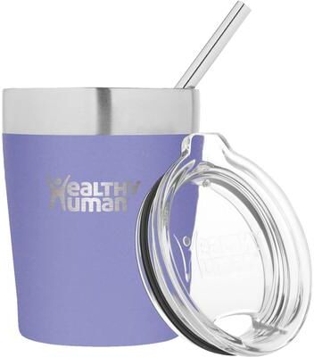 Healthy Human Stainless Steel Tumbler with Straw (12oz, Lilac)
