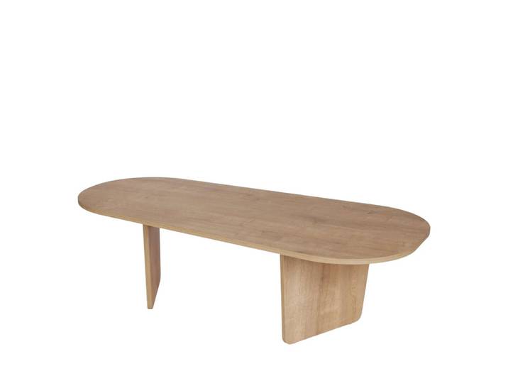 Table basse ovale en bois 130x65cm - bois clair