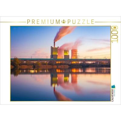 CALVENDO Puzzle Chemiefabrik und Saale-Elster-Talbrücke | 1000 Teile Lege-Größe 64x48cm Foto-Puzzle für glückliche Stunden