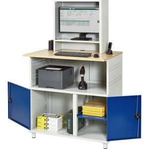 Rau Rau Computerschrank Modell 1023M, lichtg / blau, aus Metall, für Industrie, abschließbar
