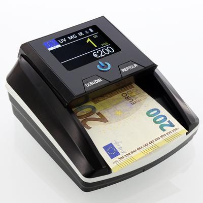 Professioneller 8-Prüfungen Banknotendetektor - Absolute Erkennung - 100% EZB-geprüft - Inklusive wiederaufladbarer Batterie - MONEPASS Deutschland