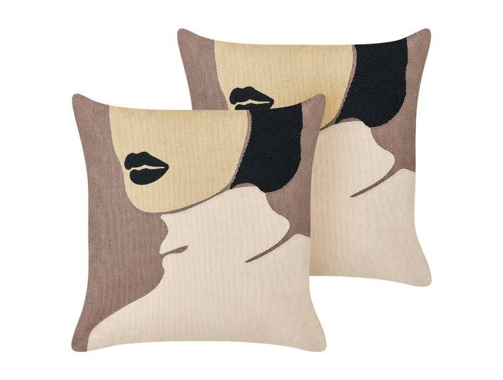 DEKOKISSEN 2er-Set Taupe 45/45 cm Silphium