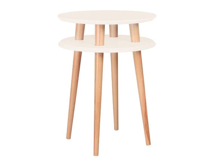 Beistelltisch Ø 45cm Weiß/Creme