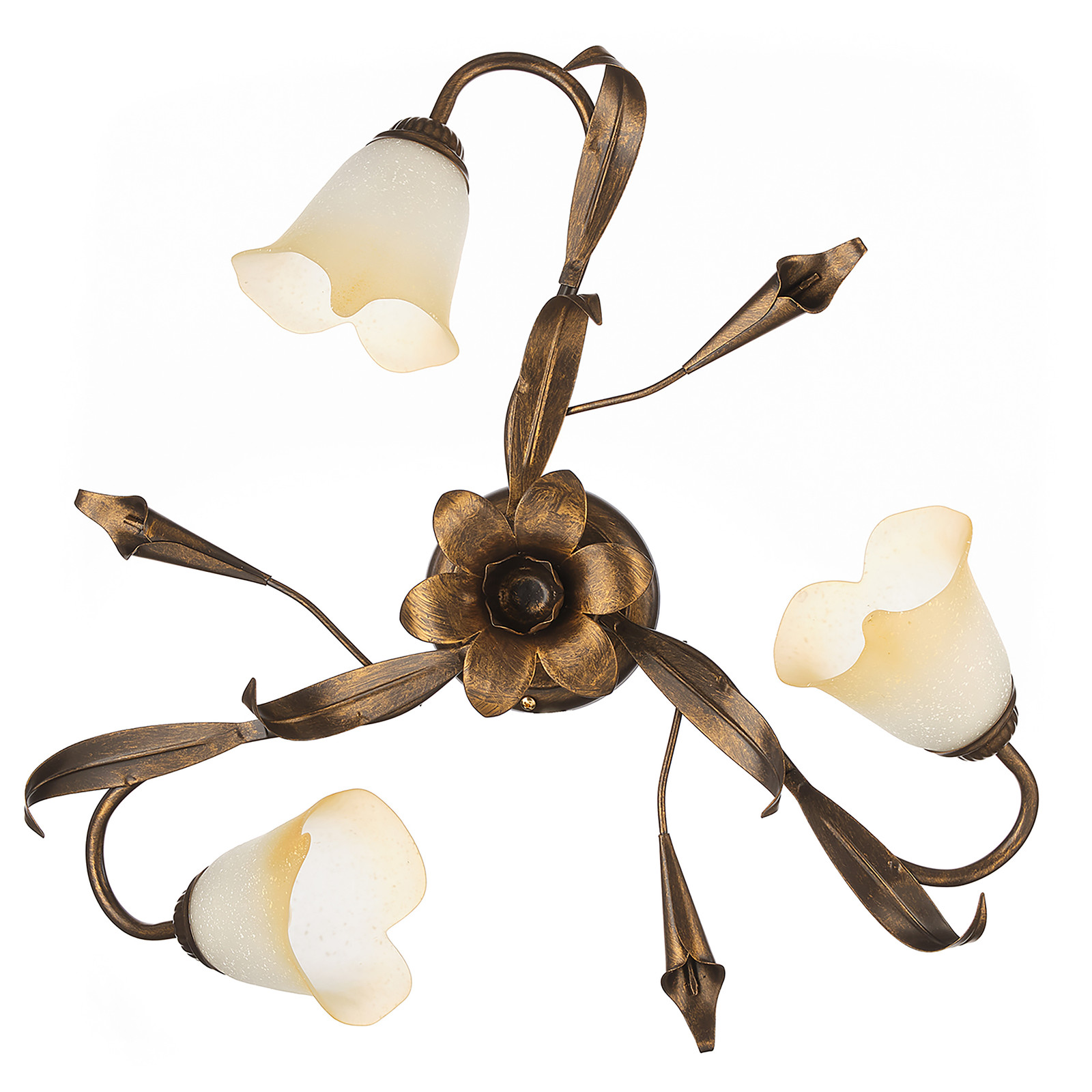 home24 Plafondlamp Lucrezia type A koper/wit, B: 53 cm, D: 20 cm, H: 53 cm