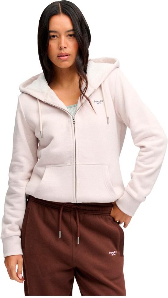 Superdry  - Signature Emb Borg Zip Hoodie Wind Chime Grey - 14 - Sweat