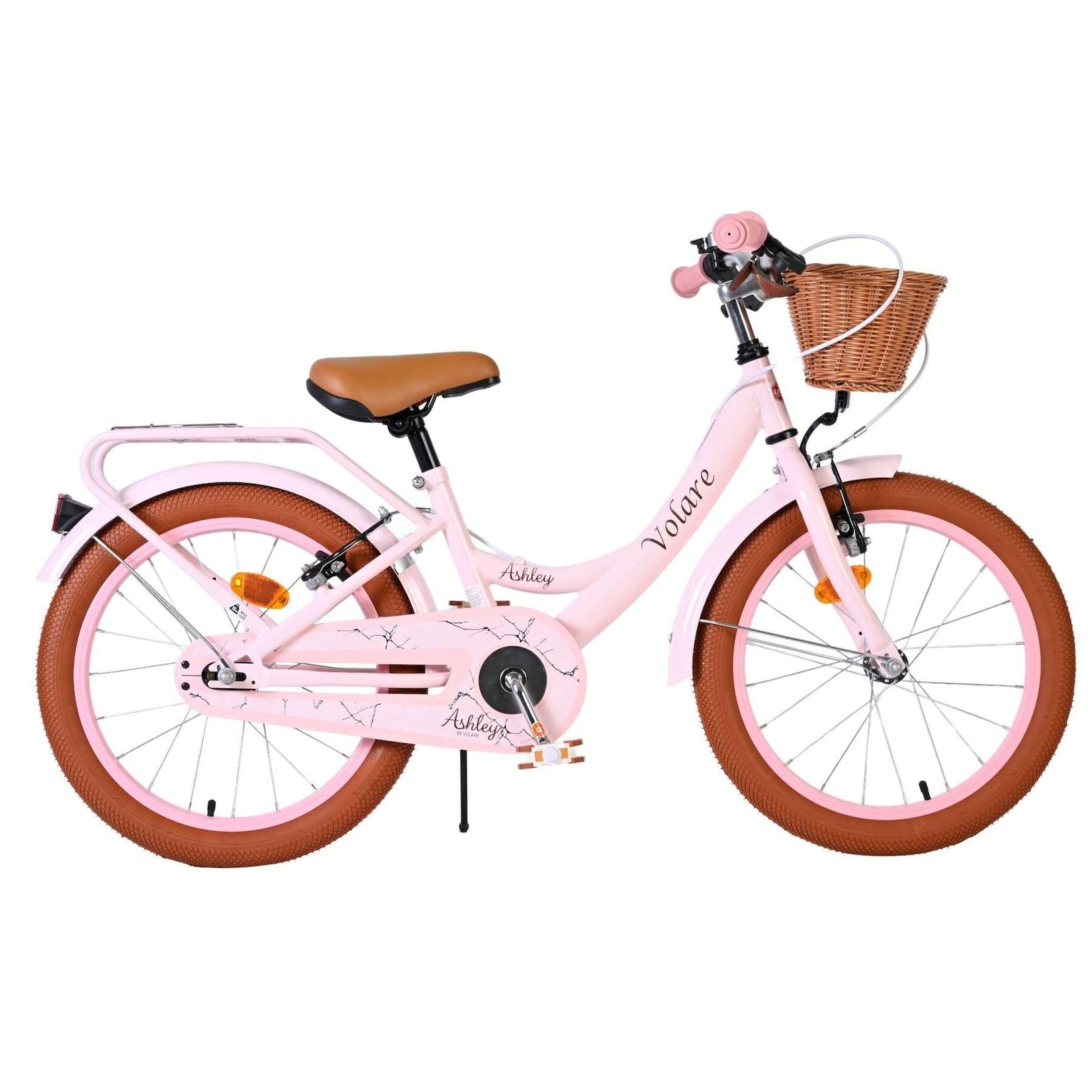 Volare Kinderfahrrad Ashley für Mädchen 18 Zoll Kinderrad in Rosa, Zwei Handbremsen