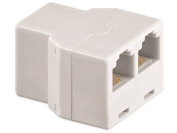 Goobay RJ-12 Adapter - RJ12 FM - 2x RJ12/RJ225 socket - Wit