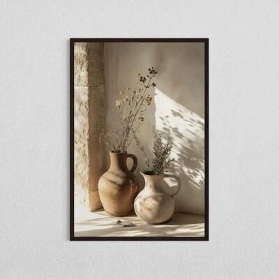 Uplift Essentials Mediterranean Minimalist Olive Tree & Pottery Canvas Art style 2 20 X 28 In