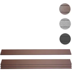 4er Set Latten für WPC-Sichtschutz Sarthe, Bretter Windschutz, ca. 1qm ~ 180cm, braun