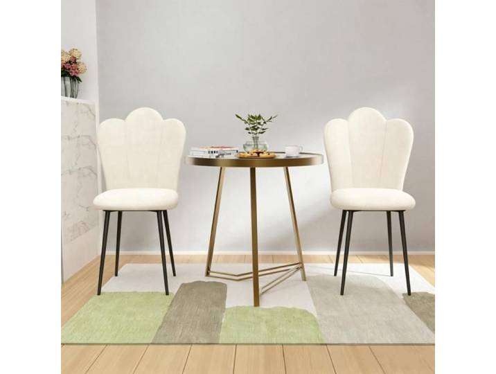MIPAN Chaises Salle à Manger Velours (2pcs) pour Maison Cuisine Salon 43*44*90cm Blanc