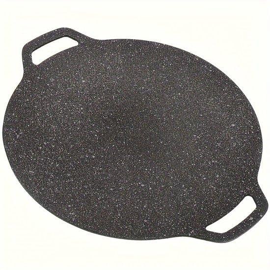 Zwarte gietijzeren draagbare grill- en teppanyaki-pan