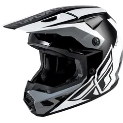 Fly Racing Kinetic Crest, Motocrosshelm - Schwarz/Grau/Weiß - L