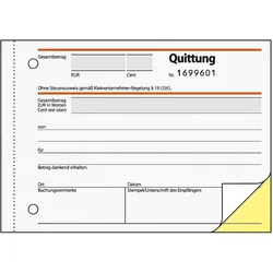 Sigel, Formular, Formularbuch Quittung (30x)