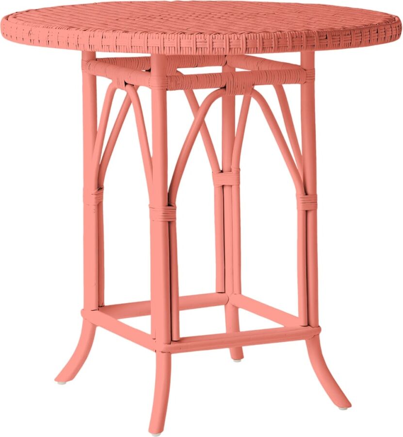Kok Maison Table rotin laqué corail Rose 80x75x80cm