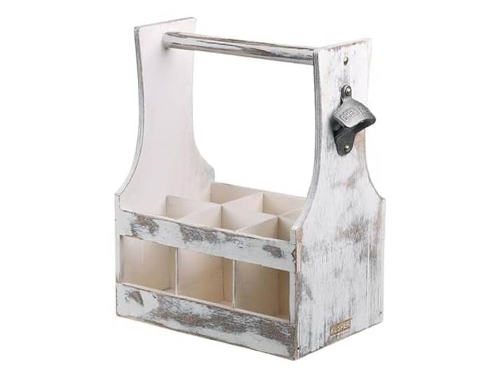 Kesper Flaschenträger, Material: Holz, Maße: 25 x 32 x 16,8 cm, Farbe: weiß/Vintage 66266