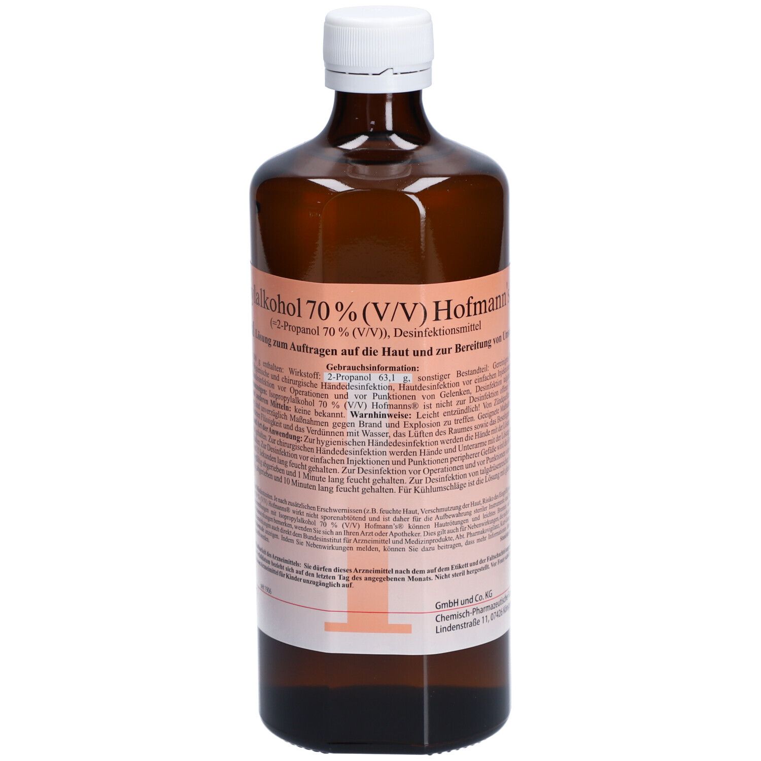 Isopropylalkohol 70% V/V Hofmann's 500 ml Lösung