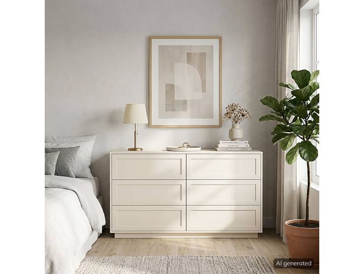 Sideboard mit Schubladen 130 x 75 x 40cm Beige
