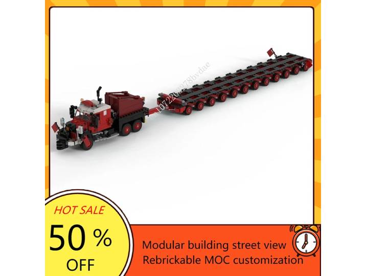 1215 pièces MOC City Transpor configuration de transport lourd Bogie remorque et modèle de tracteur de Ballast 6x4 Puzzles personnalisés jouets de noël bricolage cadeaux