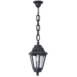 Fumagalli, Gartenbeleuchtung, Pendant lantern with chain sichem/anna, clear, e27, black, ø220 x 800 mm (E27, IP55)