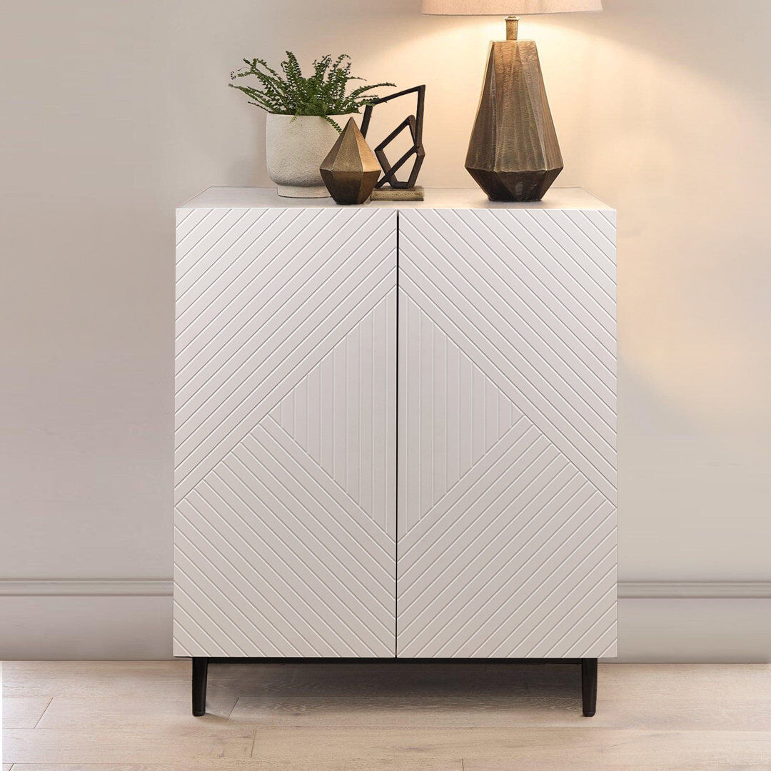 Metro Addae Wide Sideboard White 88cm H x 75cm W x 45cm D (2 doors)
