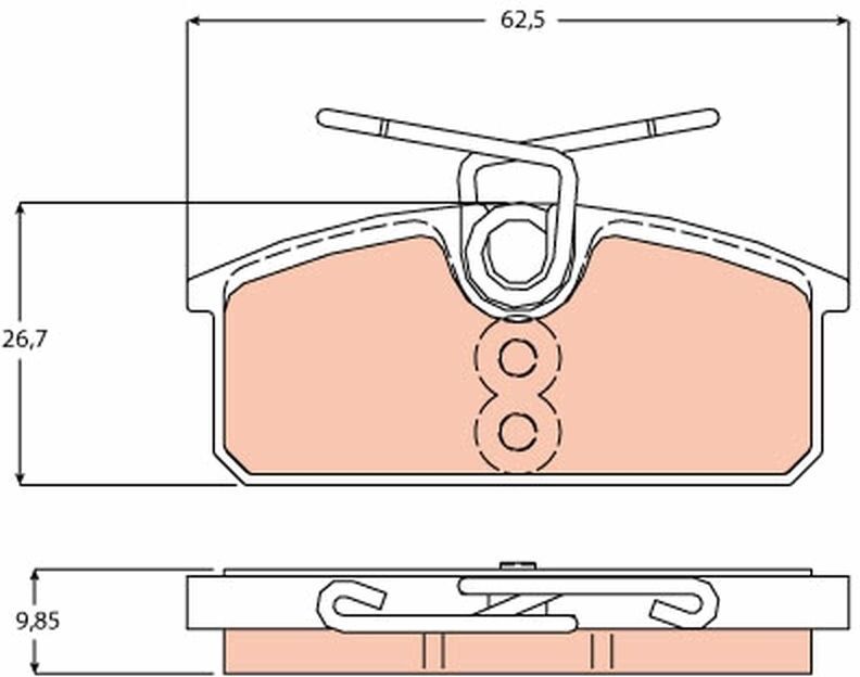Bremsbelagsatz TRW GDB2165, Hinten