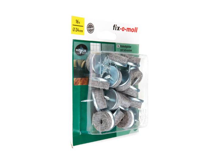 Fix-O-Moll Parkett-Gleiter zum Schrauben 2.4 × 2.4 cm 16 Stück