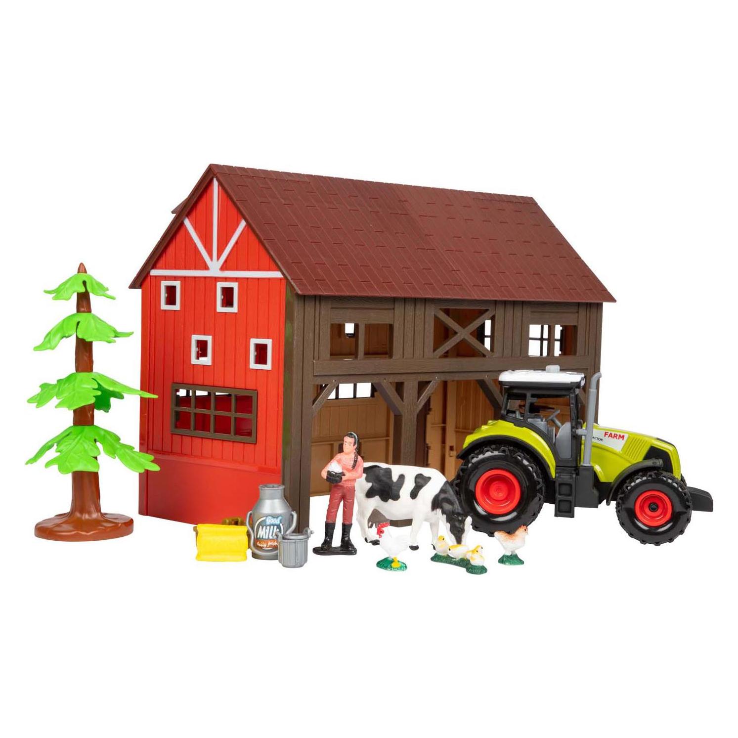 Toi-Toys Ackersville Bauernhof mit Traktor, Licht und Sound-Spielset, 12-tlg. (54734027)