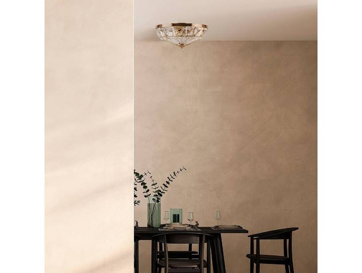 Deckenleuchte Facet Typ A Ø 40cm Gold Mischmetall / Kristallglas E14
