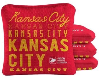 Skip's Garage Kansas City Football Red Dual Sided Cornhole Bags