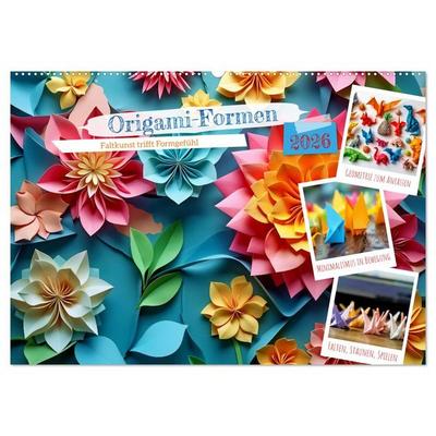 Origami-Formen (Wandkalender 2026 DIN A2 quer), CALVENDO Monatskalender