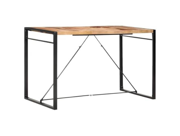 HFXHIJXQ Bartisch 180x90x110 cm Massivholz Akazie Stehtisch Robuster Stehtisch im Industrie-Look mitmassiven Stahlbeinen, perfekt für Küche oder Esszimmer als stilvoller Treffpunkt.