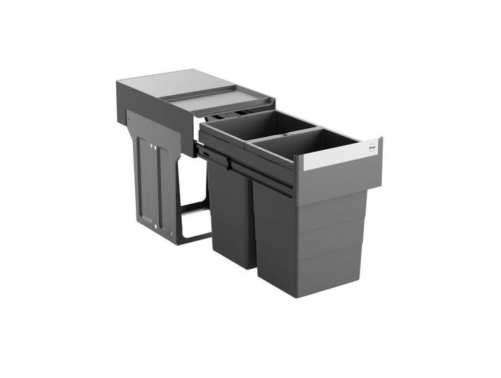 HKT Einbauabfallsammler, Grau, Kunststoff, 13 l, 45.7x42x28.3 cm, Haushalt & Reinigung, Reinigung, Mülleimer & Abfallsammler