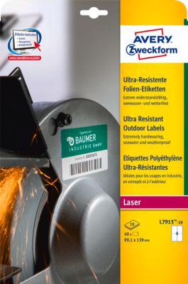 Avery Zweckform Folienetiketten L7915-10, ultra-resistent, H 99,1 x B 139 mm, 40 St.