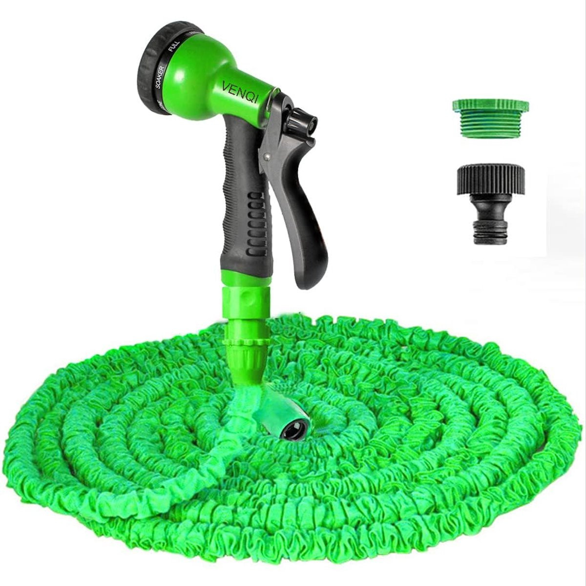 Flexibele tuinslang met 8 spuitpatronen, 30 meter, Groen