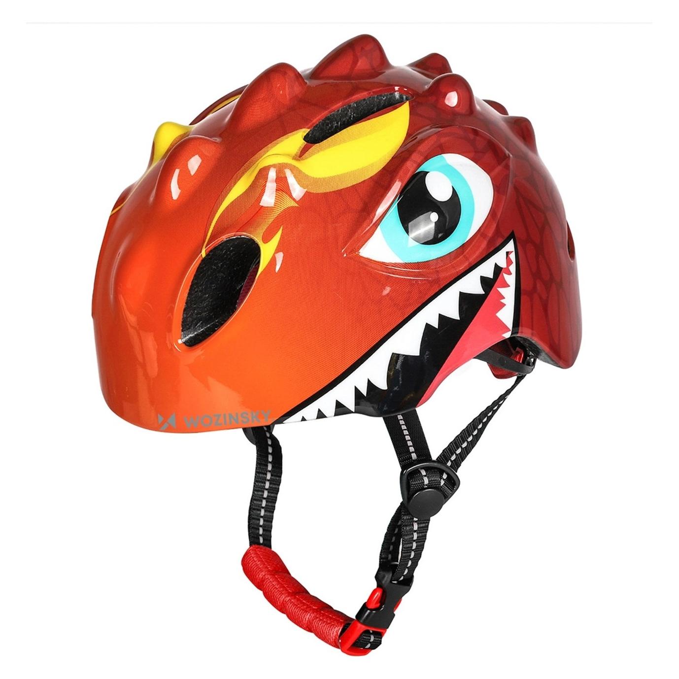 Wozinsky Kask rowerowy dziecięcy lekki S - czerwony (50 - 54 cm) (5907769380983)