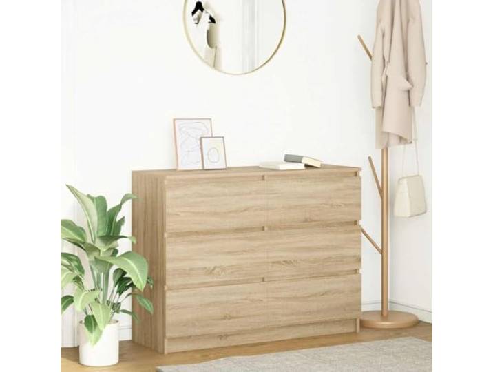 Sideboard in Sonoma-Eiche, Holzwerkstoff, 100x35x76 cm, mit Stauraum Minimalistisches Design, robuste Oberfläche, vielseitig als Küchen- oder Badschrank, pflegeleichte Reinigung