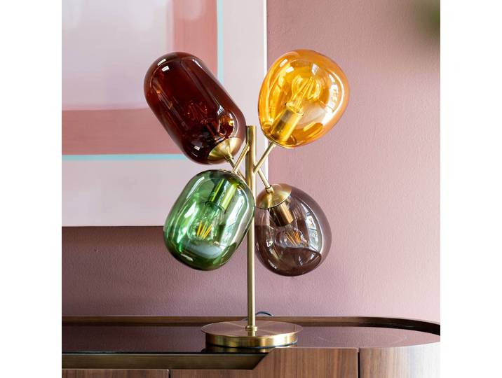 KARE Designer Tischlampe Balloon Dance, Multicolour, für Wohn- / Esszimmer, Glas, Design