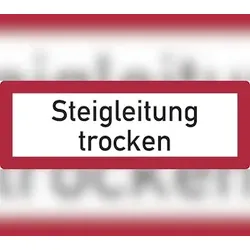 Feuerwehrschild, Steigleitung trocken - DIN 4066 - 297x105 mm Folie selbstklebend