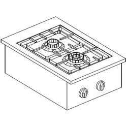 CombiSteel Drop -In Gasherd 2 Br. 7Kw